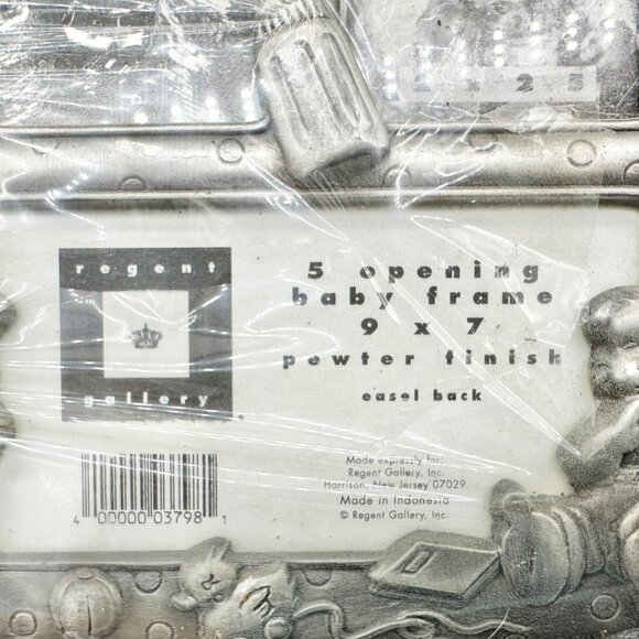 Regent Gallery 5-Opening Baby Picture Frame 9x7 Pewter Finish Easel Back NIP - Picture 5 of 6